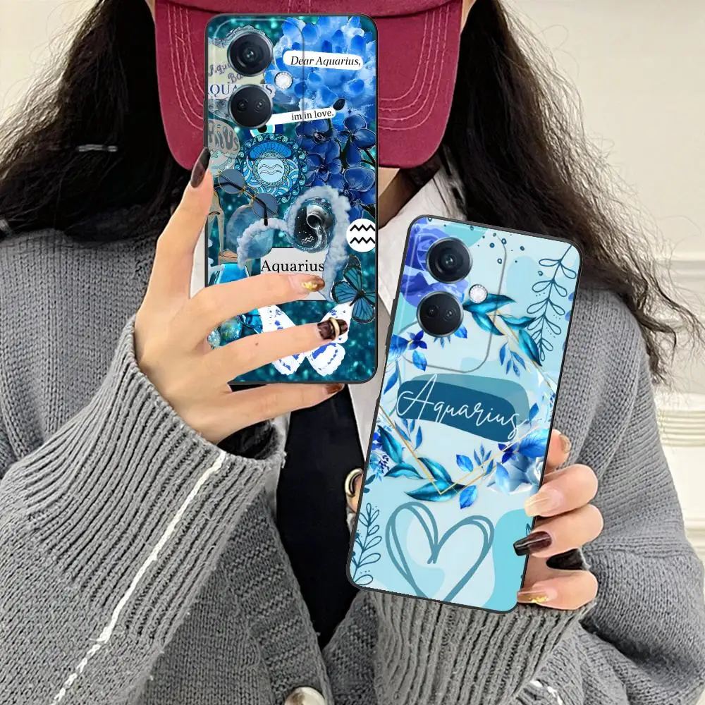 

Zodiac Sign Aquarius Phone Case for OPPO Reno 14 13 12 11 10 9 8 7 6 5 F T Pro 5G Soft TPU Shockproof Cover
