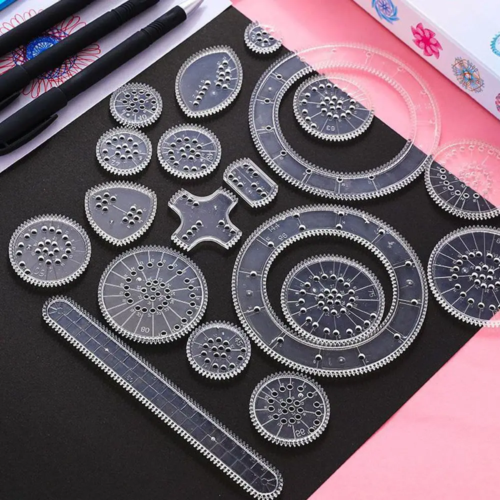 

22pcs Spirograph Drawing Toys Set Gears Stencils Set Education Geometric Ruler Toys Drawing Tool Learning Painting Puzzle Toys