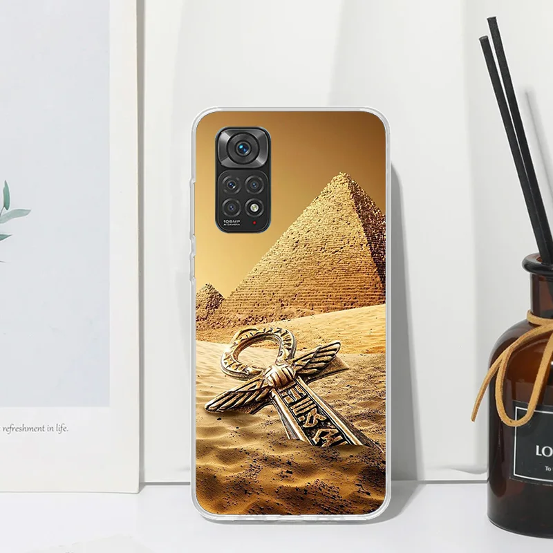 Egypt Nefertiti Anubis Ankh Pharaoh Phone Case For Xiaomi Redmi Note 13 12S 11S 10S 12 11E 10 Pro Plus 11T 9S 9 8T 8 7 Art Funda