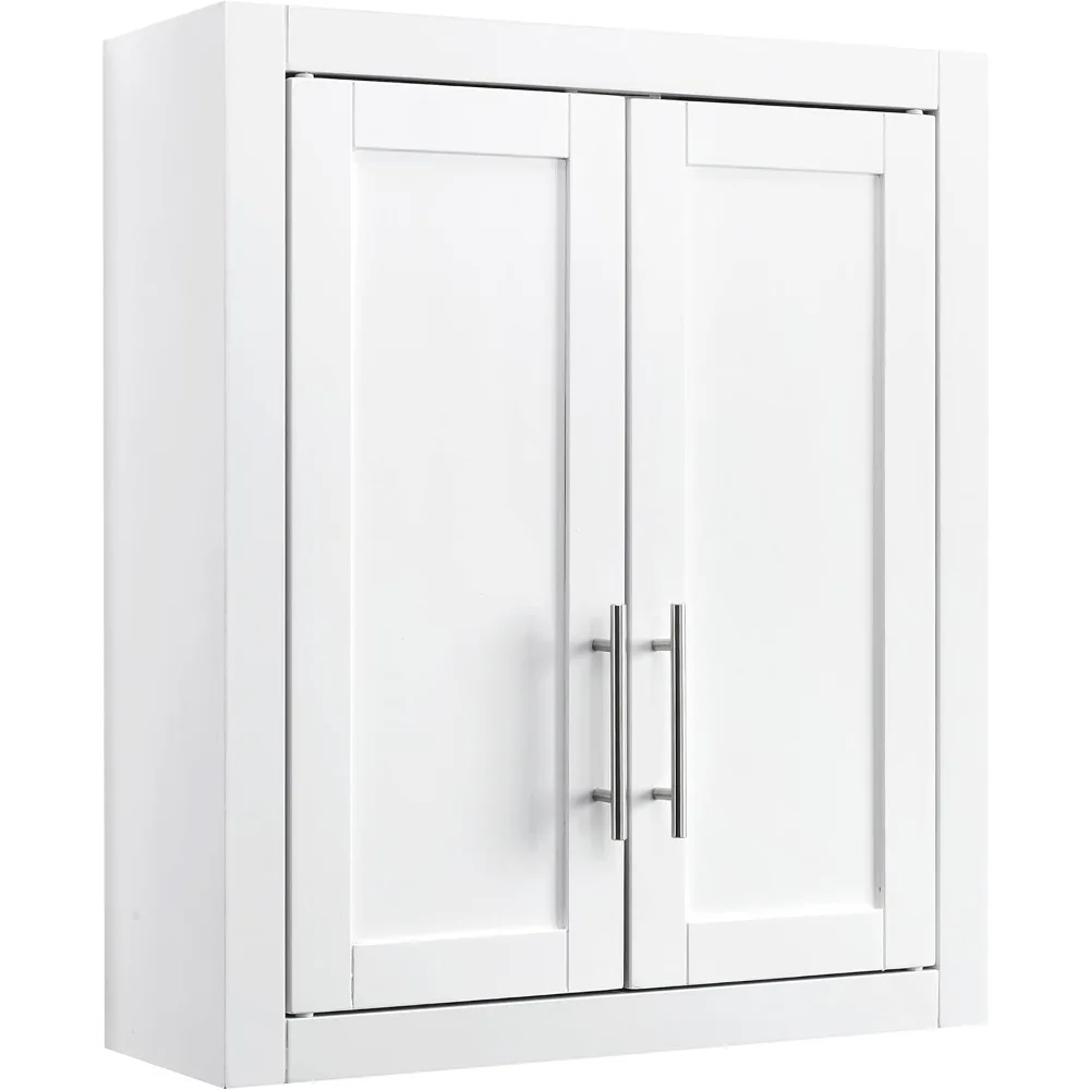 

Wall mounted bathroom medicine storage cabinet with shelf, white