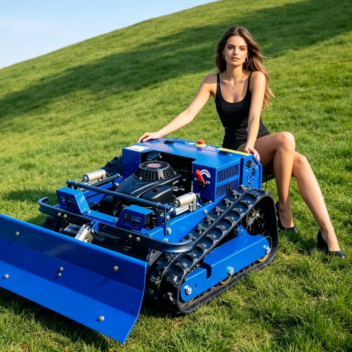 Customized Radio Controlled Lawn Mower Remote Control Crawler Mower Single Cylinder Four Stroke robot lawn mower