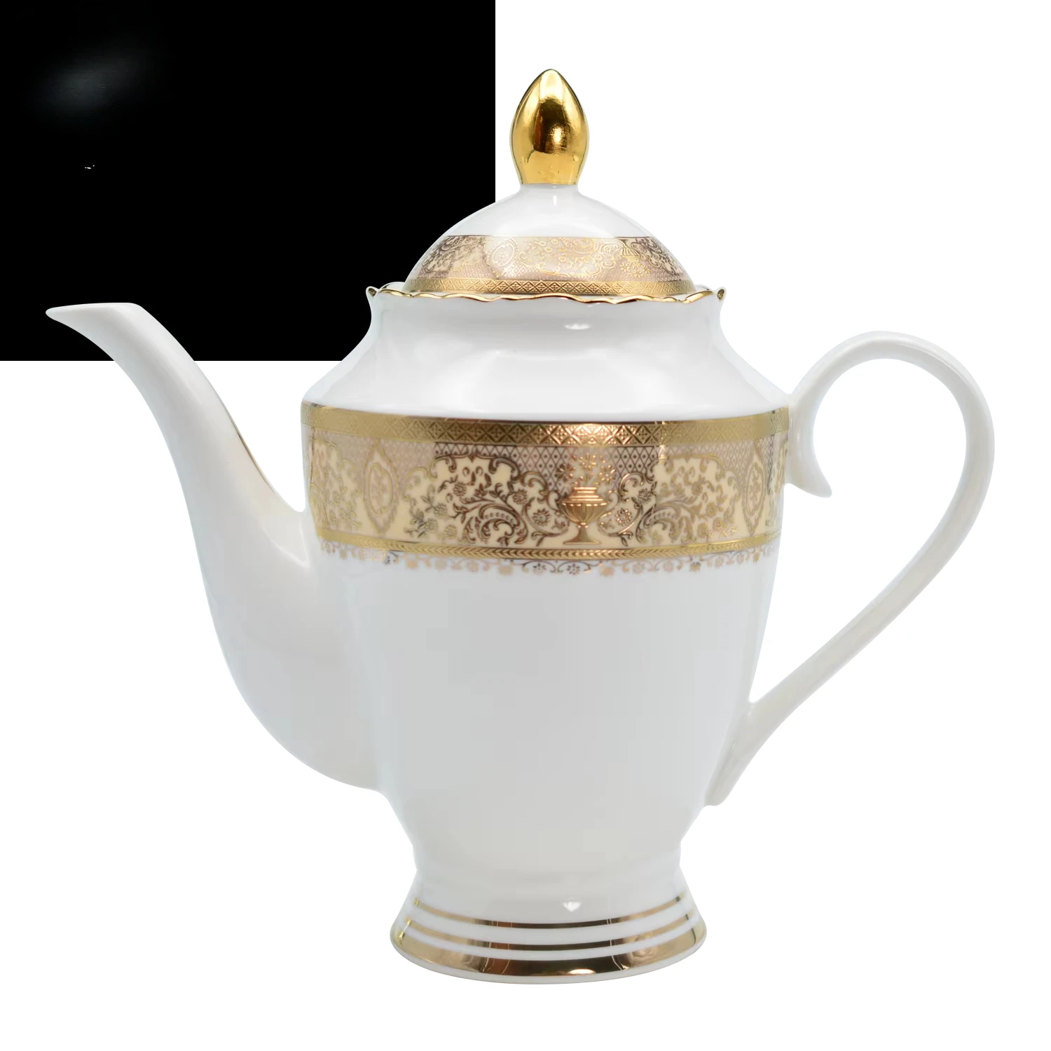 Stilvolles Bone China-Geschirr mit Relief-Golddekoration