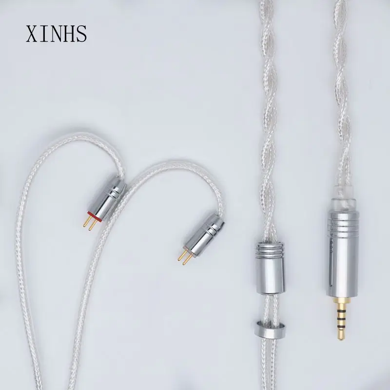 سماعات أذن سلكية Xinhs مع طلاء فضي ، سماعات أذن نحاسية كريستالية مفردة ، مطلية بالفضة ، mmcx/0.78mm2pin ، لـ artti r2 hifi ، داخل الأذن