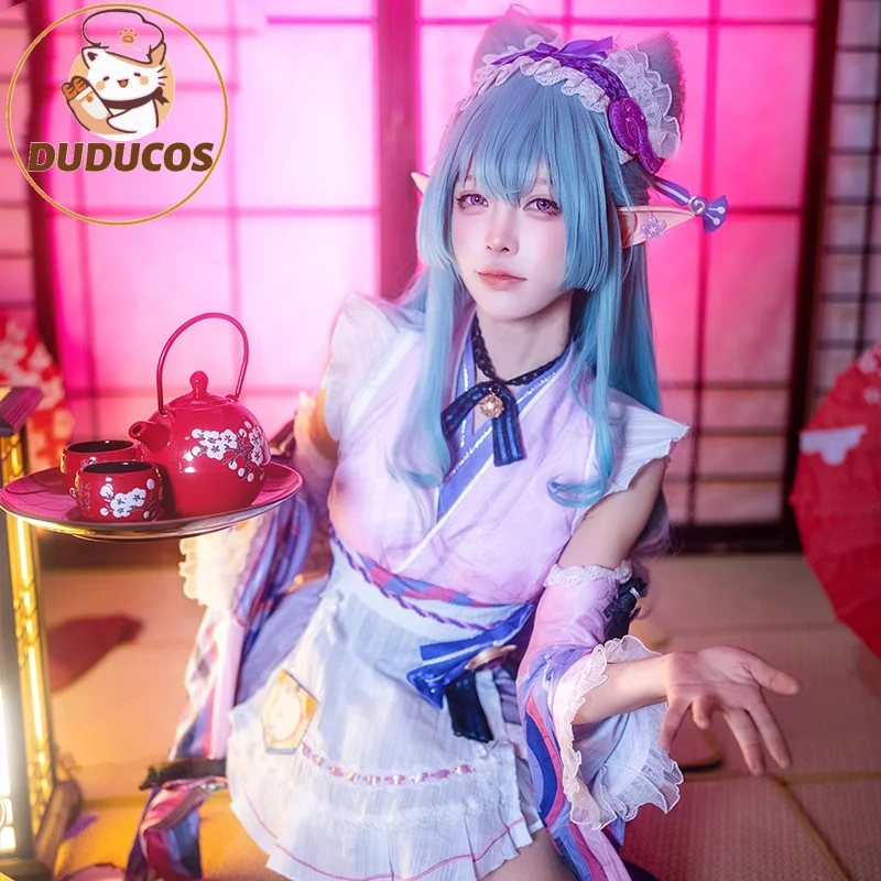 DUDU-SR Yumemizuki Mizuki Cosplay Costume Game Genshin Impact【S-2XL】Women Cute Dress Yumemizuki Plus Size