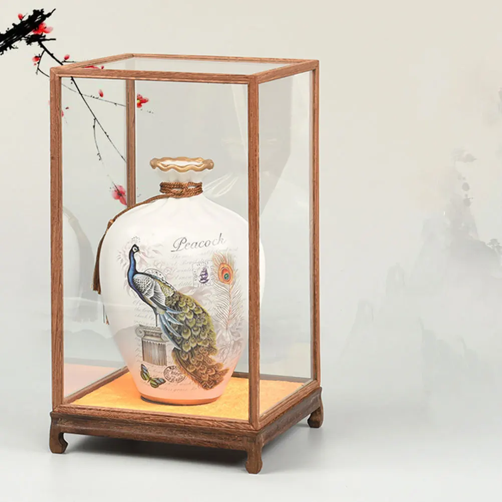 

Household Transparent Display Case Premium Protective Box for Buddha Statue Decor Desktop Glass Show Accessory