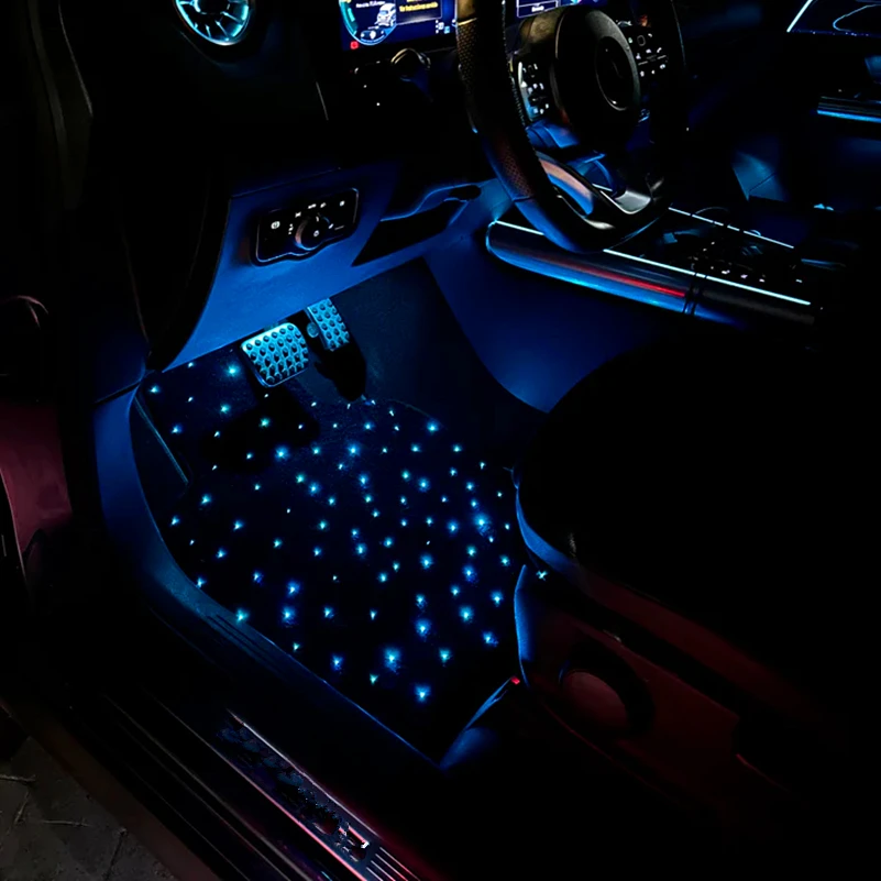 Starlight Car Mat - Fiber Optic car mat, car fiber Full Starlight carpet Starlight foot mat change color belt application
