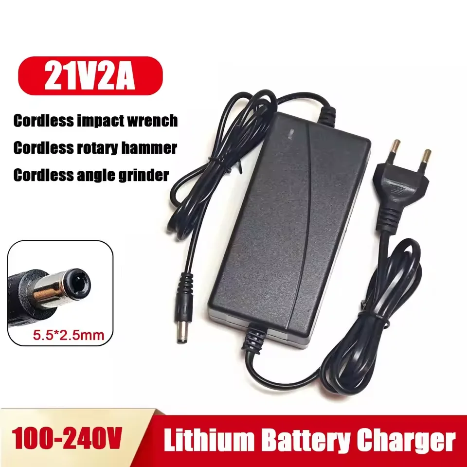 Power Adapters DC 21V 2A Max Lithium Battery Charger For 21V 18V Electric Drill Screwdriver 18650 Battery Pack