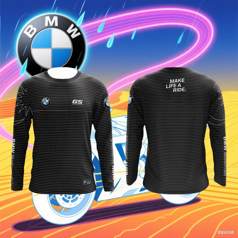 

Summer New Racing BMW T-shirt Men's Long-sleeved T-shirt BMW Print T-shirt Sweat-absorbing Breathable Quick-drying Moto T-shirt
