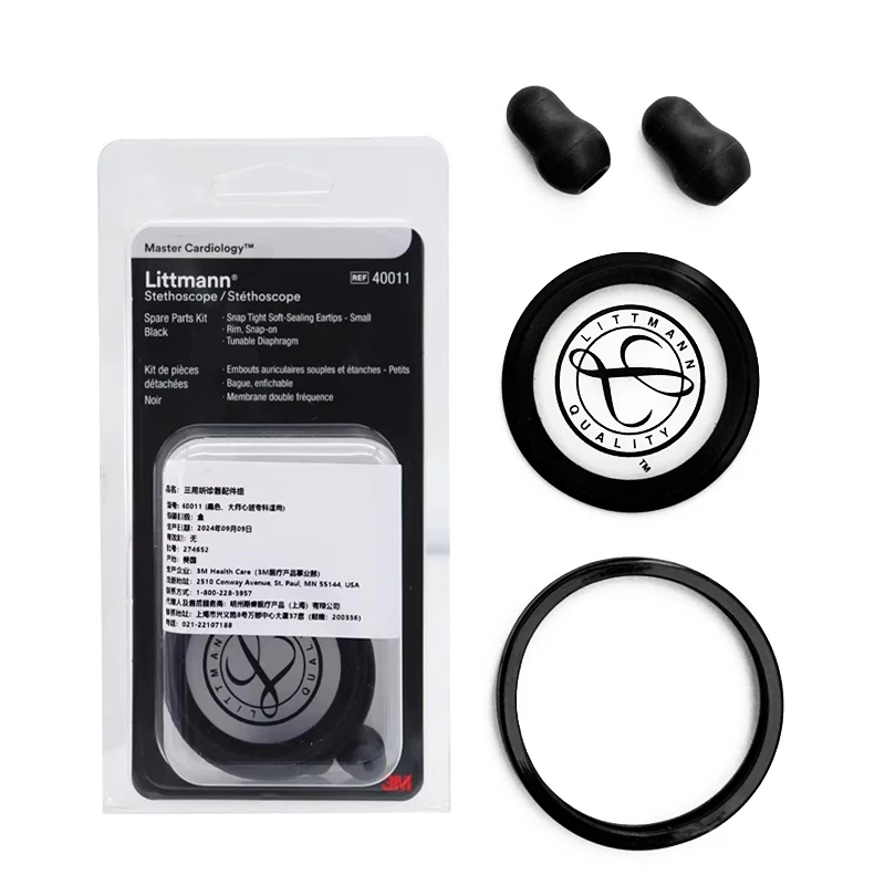 

Medical Littmann Stethoscope Spare Parts Replacement Accessories Earplug Eartips Diaphragm & Rim Assembly Kit Black 40011 Model