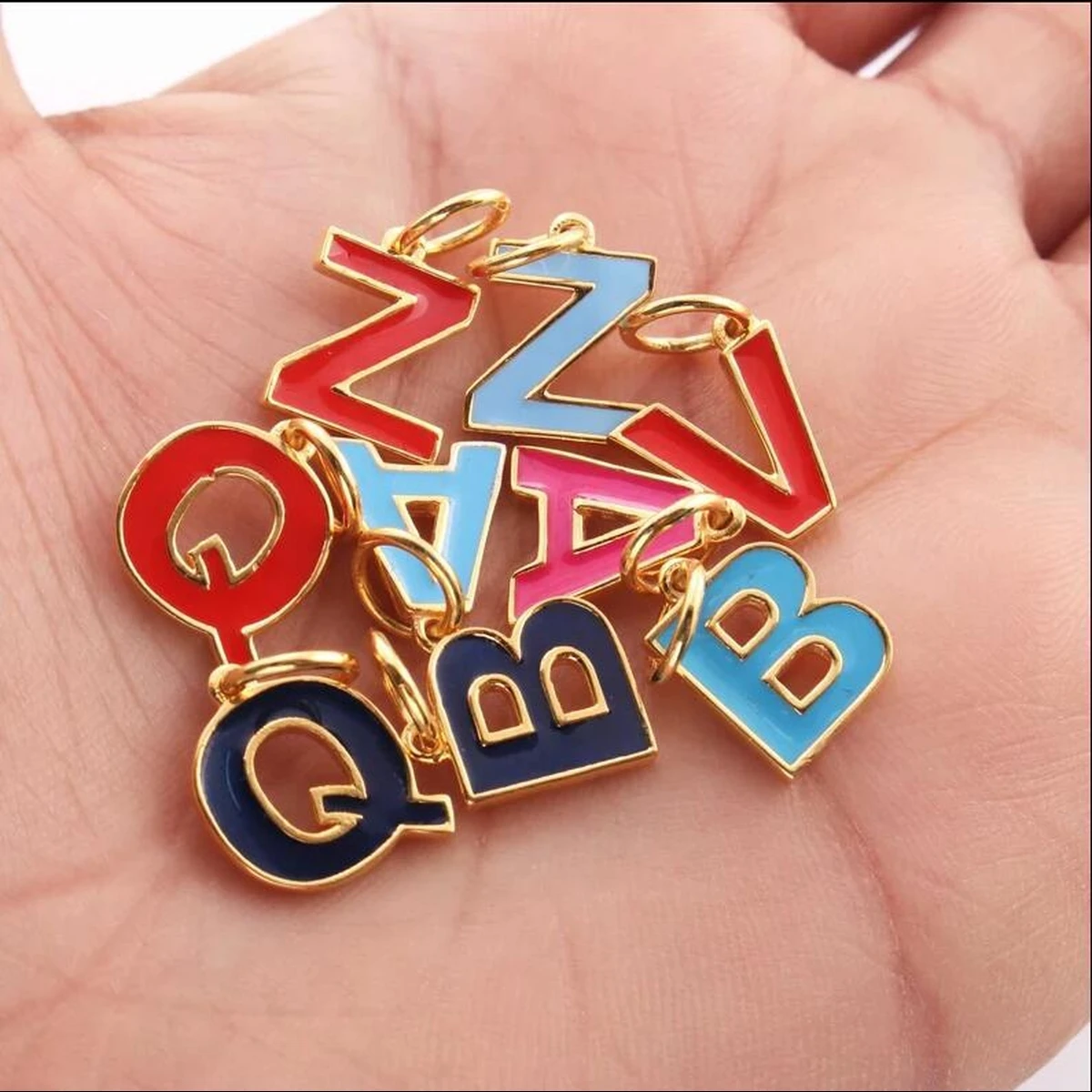 CARLIDANA Hot Sale New Style Hot Sale DIY Accessories Oil Drop Colorful Initial A -Z Letter Brand Stainless Steel Pendant Charms