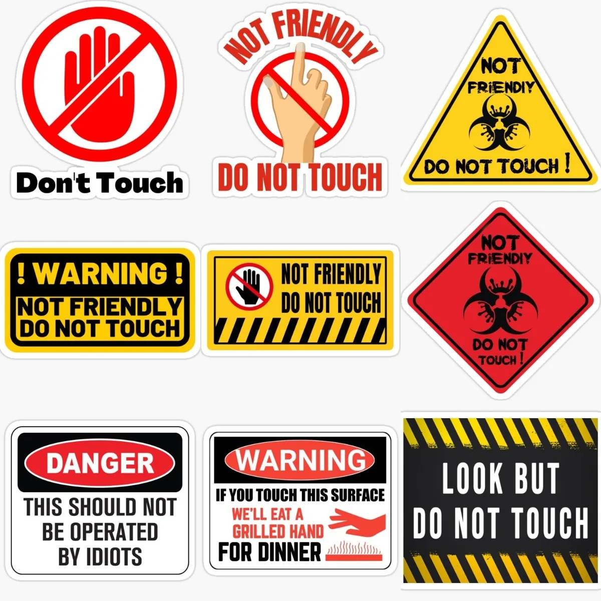 

Do Not Touch Warning Creative PVC Stickers for Decorate Car Laptop Motorcycle Helmet Wall Room Camper Truck Decal Accessories