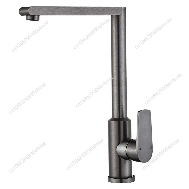 Classical Design Economic Price L Shape Brass Main Body Gun Grey Tall Cold Hot Water Kitchen Faucet with Single Hole Handle