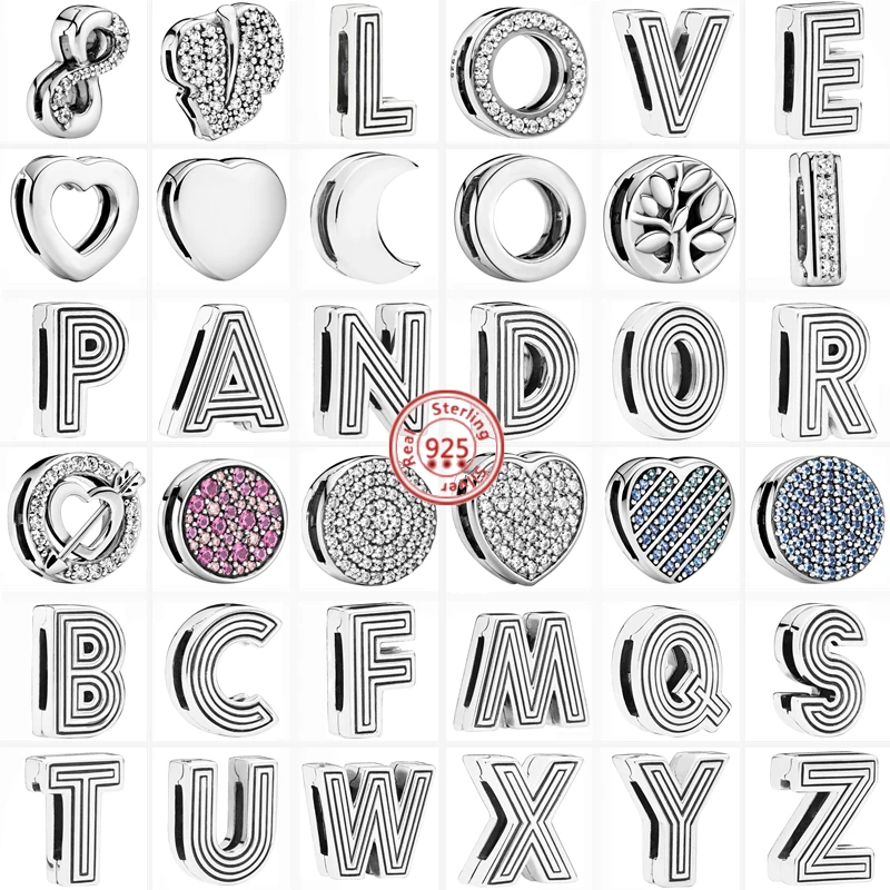 New 925 Sterling Silver Charms Tree Pavé Shiny Heart Disc Circle Clip Beads Fit Pandora Reflexions Bracelet Original DIY Jewelry