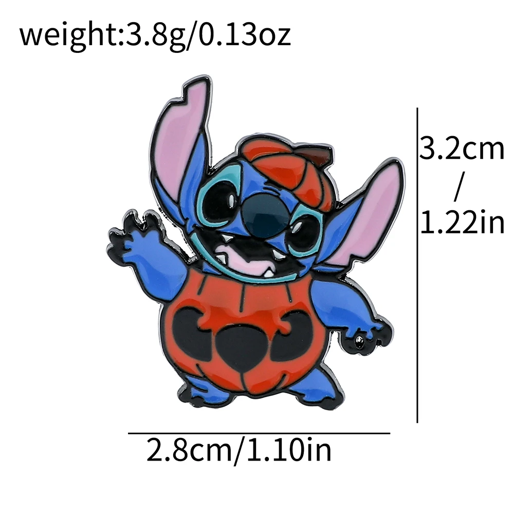 Stitch dos desenhos animados anime esmalte pino broche para mulheres moda lapela crachá para mochilas e roupas acessório ideia de presente de halloween