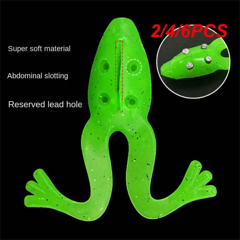 2/4/6PCS Fishing Lures Silicone Flexible 8cm 5.5g For Fishing Artificial Swimbait High Simulation Lifelike Thunder Frog