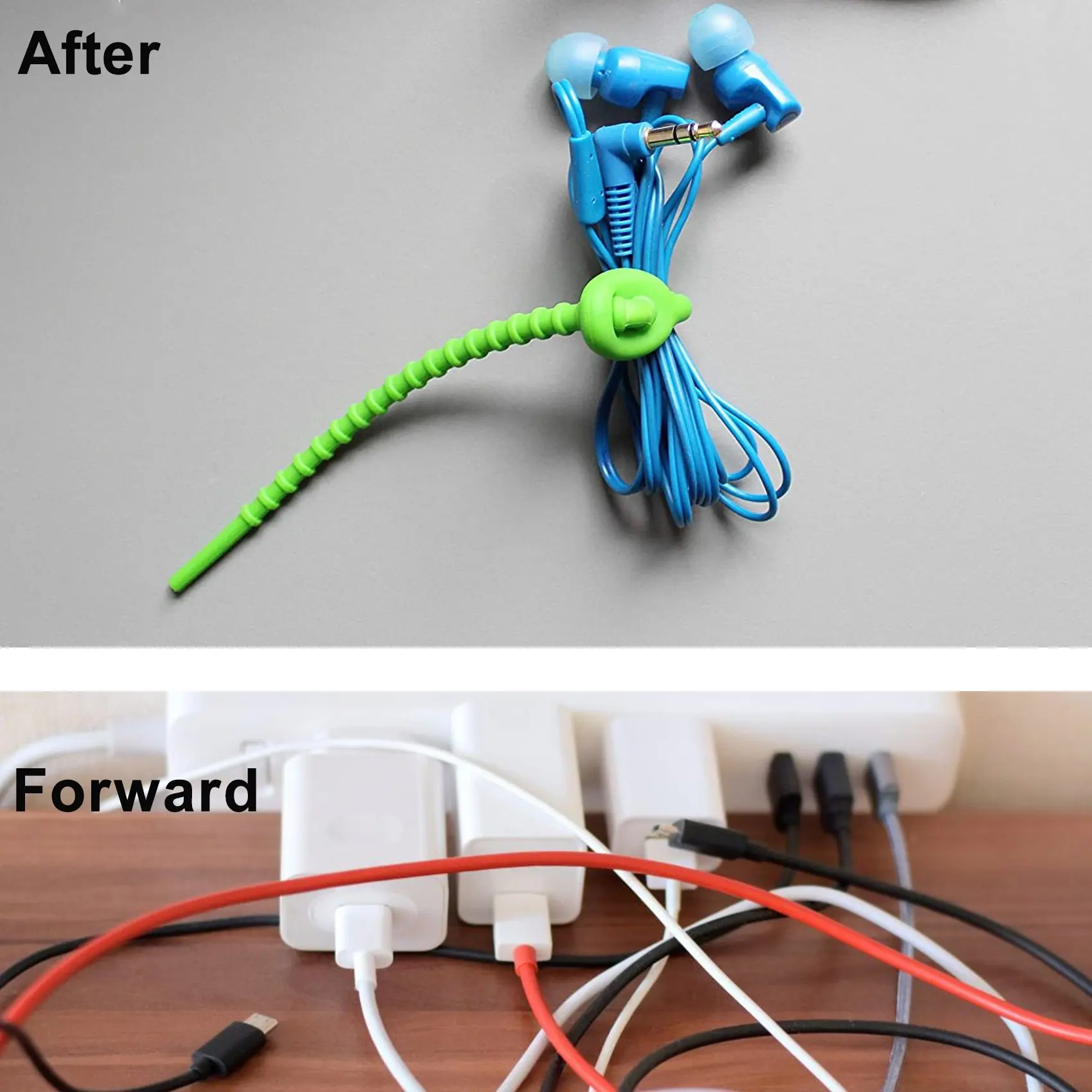 Silicone Cable Ties,Durable Zip Ties, Bag Seal Clips, Cable Straps, Bread Ties, Rubber Twist Ties For Home Office-AEF7