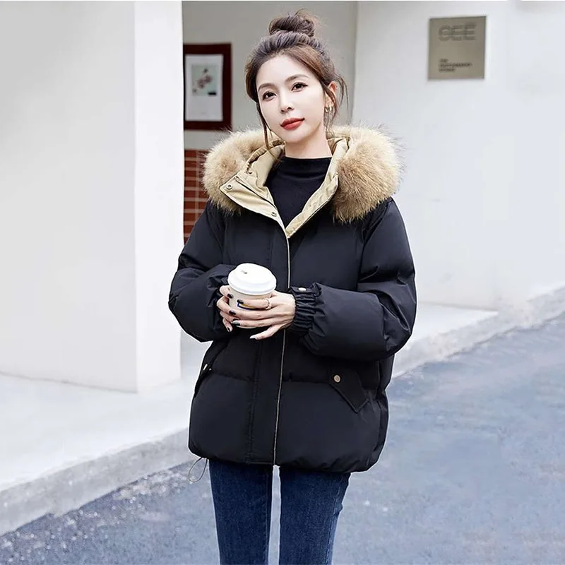 

NEW 2025 Fashion women Down Cotton Jacket parkas autumn Winter cotton coat korean style Hooded Thick keep warm Overcoat