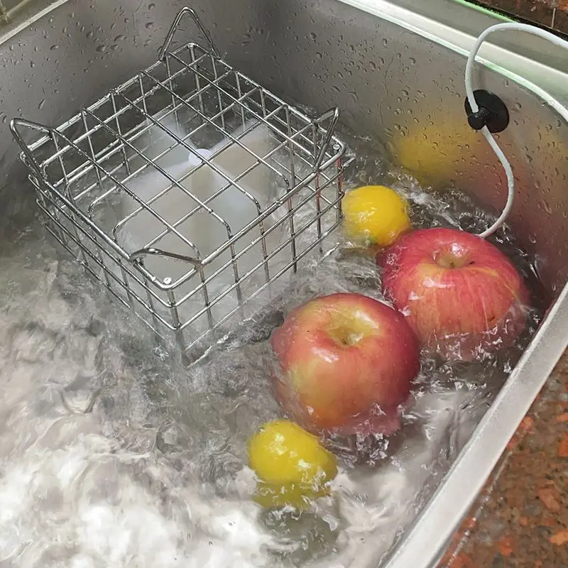 Ultrasonic Dishwasher Stainless Steel Cover Portable Fruit and Vegetable Cleaning Machine Household Sink Turbo Bowl Scrubber