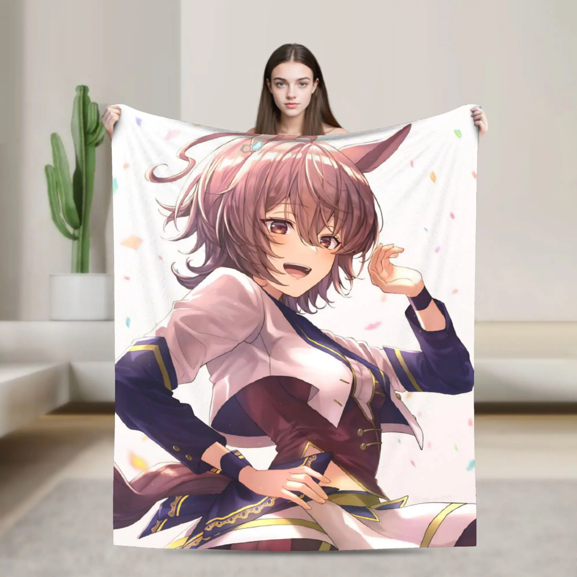 Agnes Tachyon Blanket Flannel Air Conditioning Uma Musume Pretty Derby Breathable Throw Blanket for Bedding Bedroom Bedspread