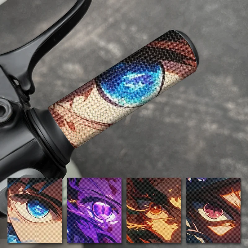 Autocollants guidon moto yeux anime JDM lot de 2 pièces imperméables anti-UV antidérapants pour vélo trottinette