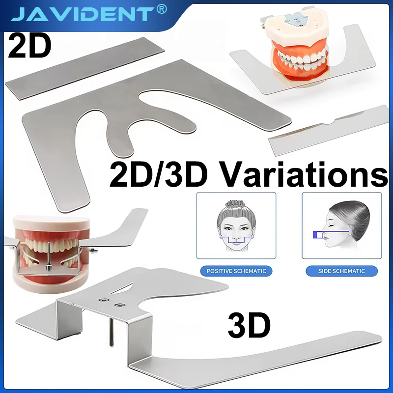3D Dental Stainless Steel Occlusal Plate Maxillary Cast Jaw Fox Flat Steel Plate Full Dentures Mouth Guard Dentist Lavb Tool1Set