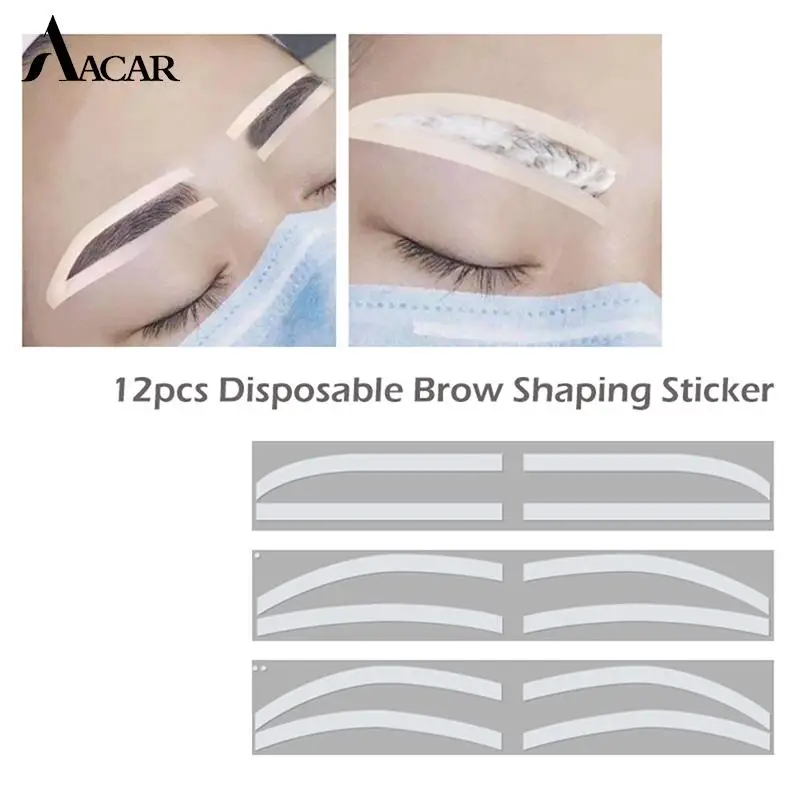 

6 Pair Disposable Brow Shaping Sticker Microblading Eyebrow Stencil Drawing Guide Auxiliary Template PMU Makeup Tool Accessories