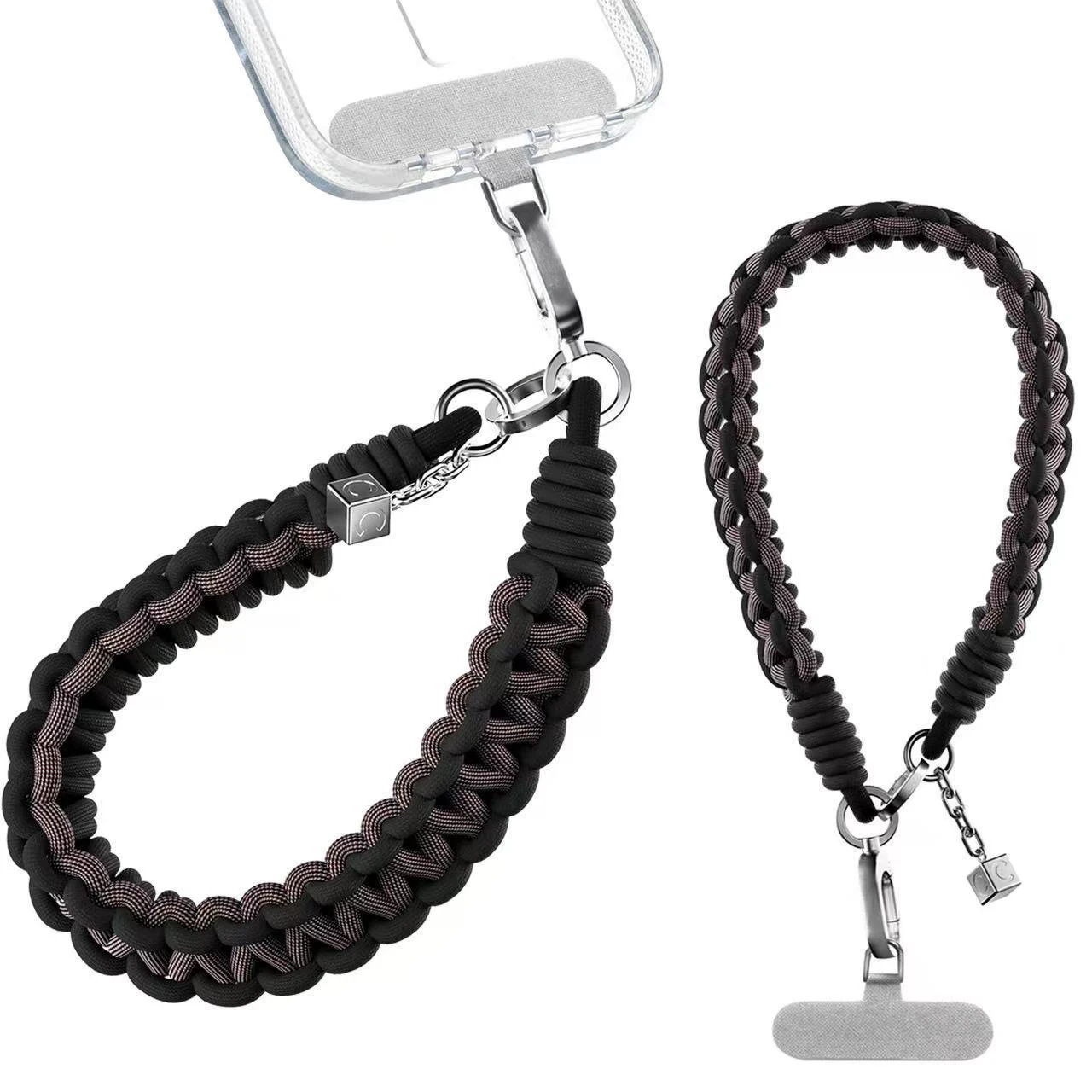 

Outdoors Nylon Functional Braided Rope Universal Phone Charm Straps Short Lanyard Phone Hanging Chain