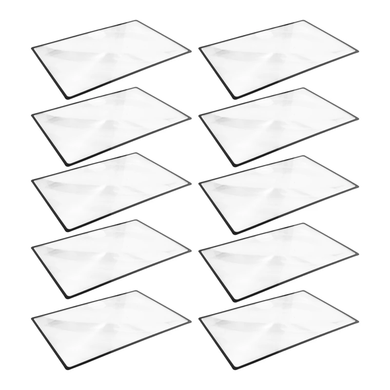 

10X Reading Support Sheet Magnifier Magnifying Glass 3-Zoom Black