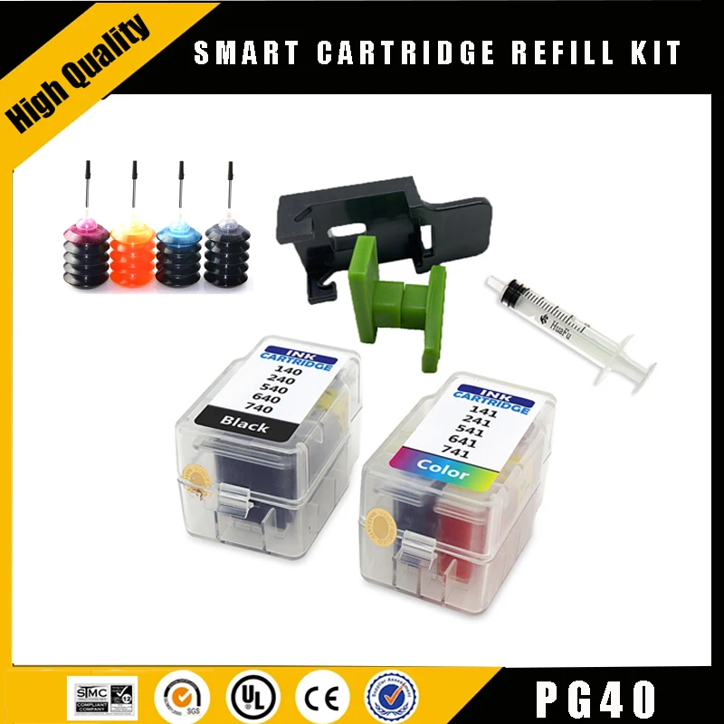 

einkshop PG-40 CL-41 Smart Cartridge Refill Kit For Canon PG 40 PG40 CL41 Pixma MP140 MP150 MP160 MP180 MP190 MP210 MP220 MP450