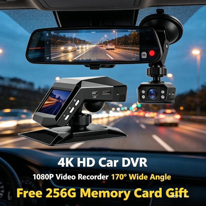 1. Wide View Auto Dash Recording Unit, Cyclic Overwrite For Mixed Urban‑highway Driving Scenarios