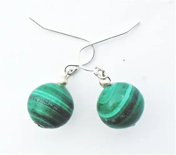 Malachite Earrings, Malachite Jewellery, Natural Malachite Earrings