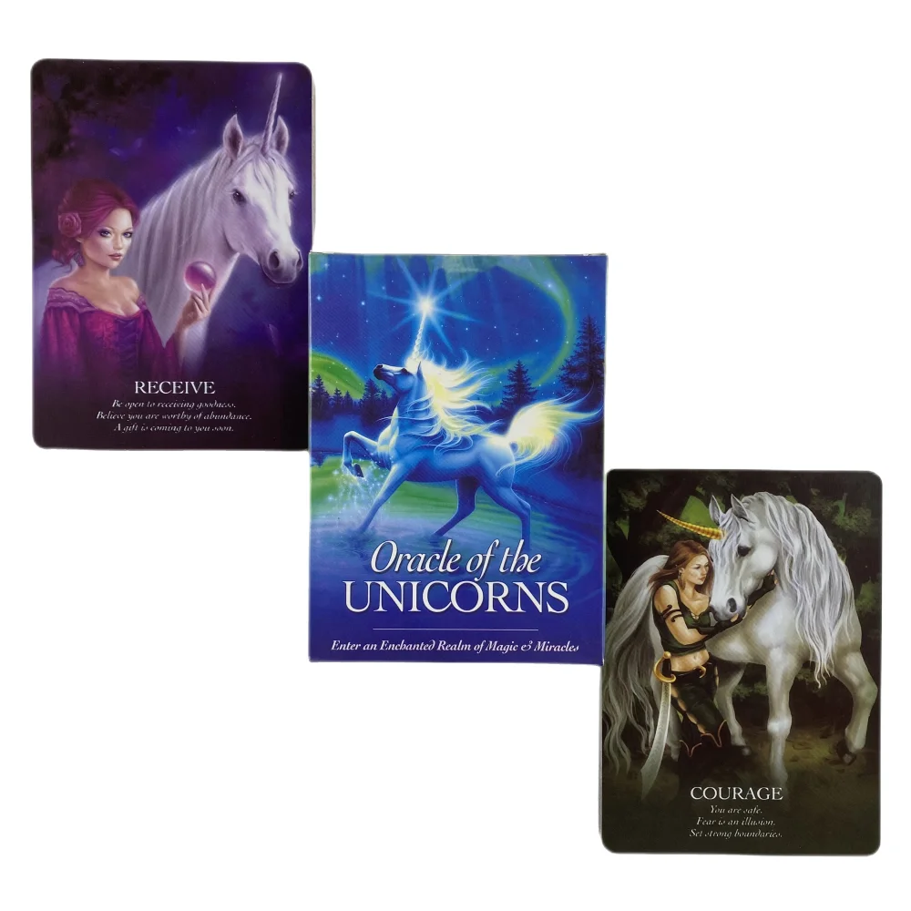 Oracle Of Unicorns Cards Divination Deck English Vision Edition Tarot Board Playing Game For Party