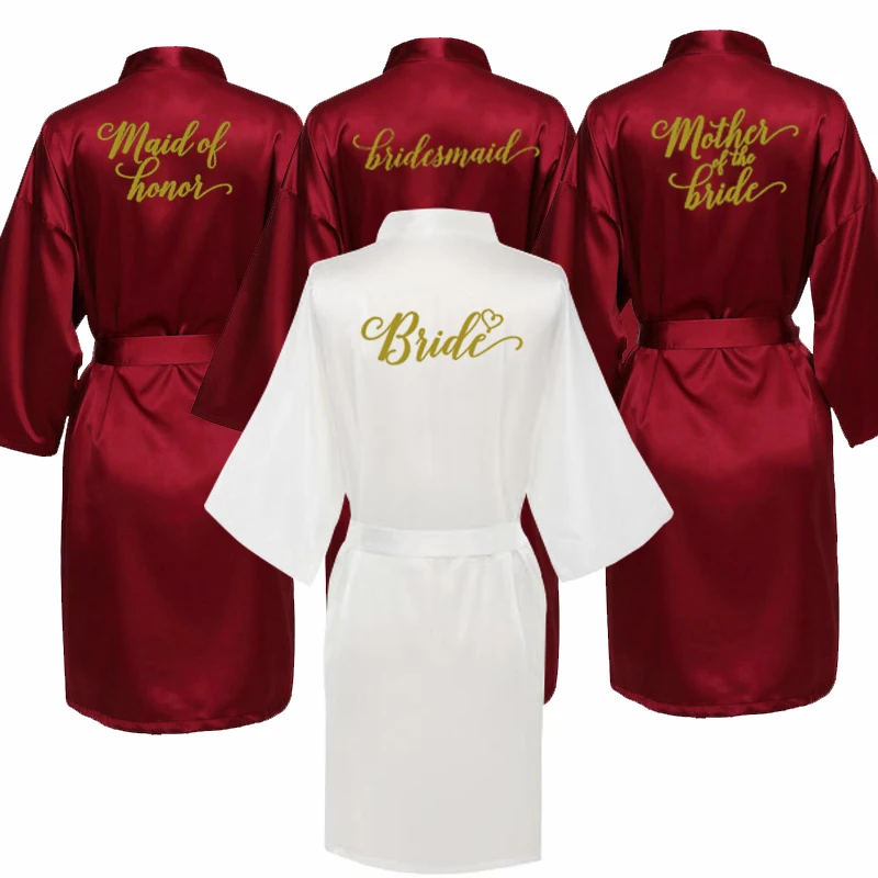 

Women sexy Burgundy robe bride kimono satin robe women Bathrobe wedding robe sister mother of the bride groom bridesmaid robes