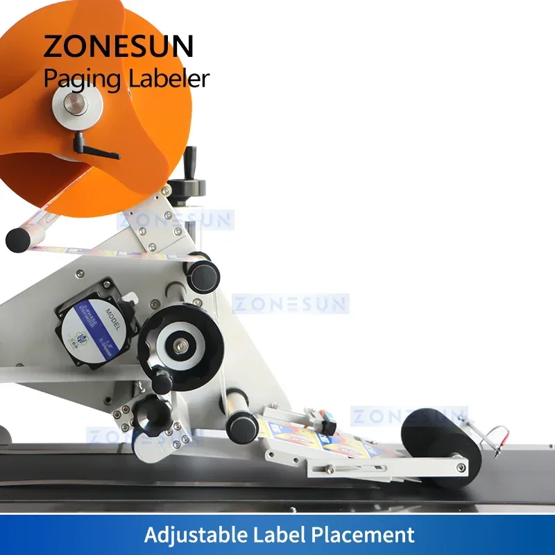 ZONESUN Automatic Flat Surface Labeling Machine Kraft Paper Bag Paging Labeler Label Applicator Card Leaflet  ZS-TB502P