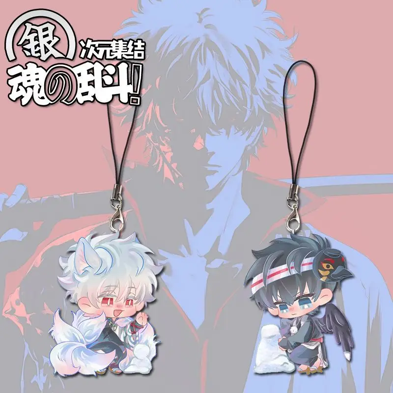 Anime GINTAMA for Mobile Phone Strap Cartoon Kawaii Lanyard for IPhone Fashion Charms Mobile Phone Straps Hang Rope Decor Gift