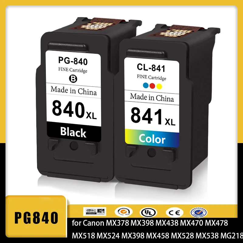 cartucho de tinta pg840xl lc841xl para canon mx378 mx398 mx438 mx470 mx478 mx518 mx524 mx398 mx458 mx528 mx538 mg2180 01