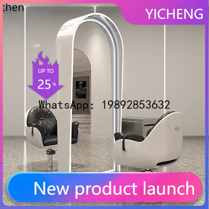 

Зеркало для парикмахерской JX, зеркало для барбершопа, зеркало для салона красоты, модное зеркало для стрижки с подсветкой, напольное зеркало-стол