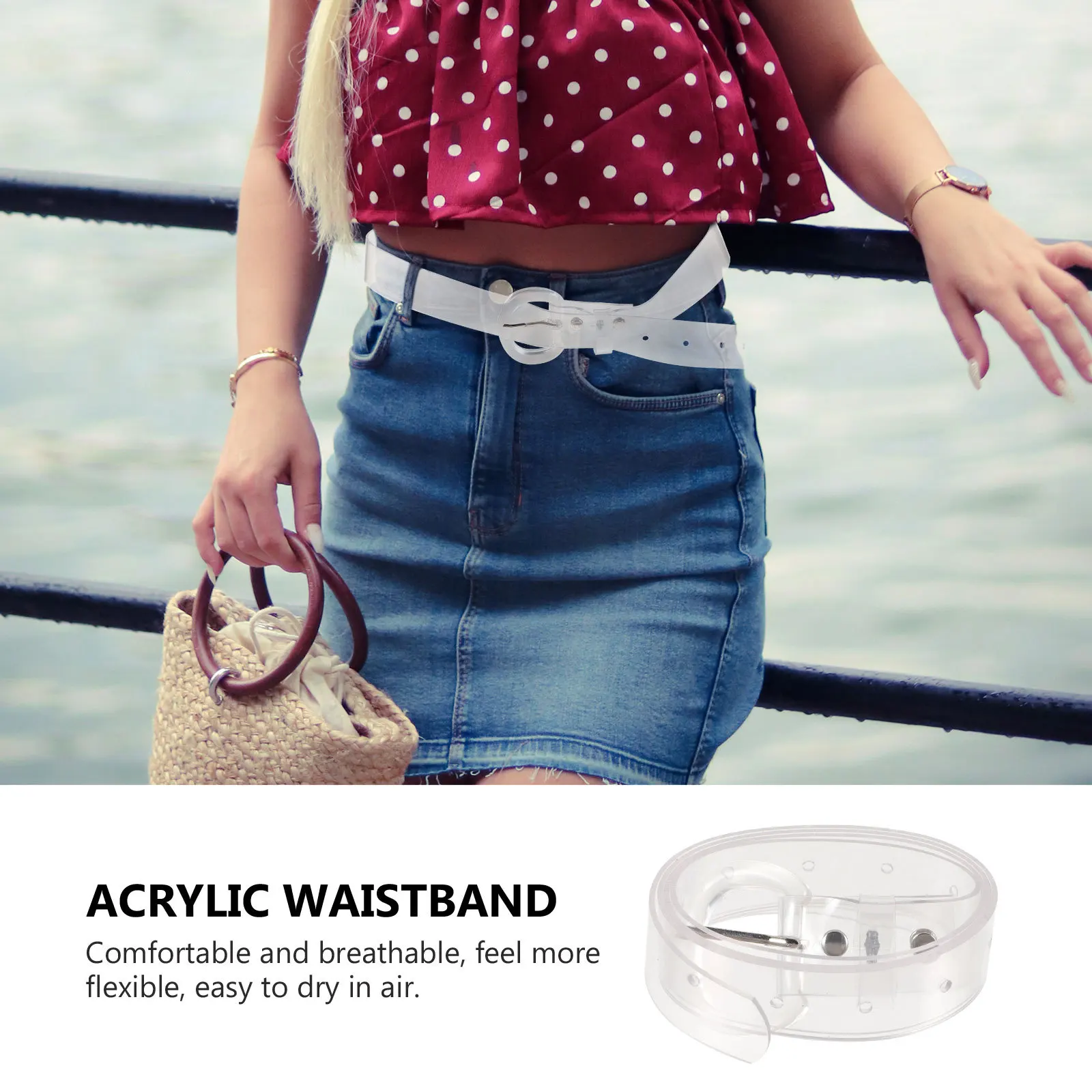 

Transparent Waist Belt For Women Adjustable Clear Ladies Belt Lightweight Waterproof Pvc Dress Jeans Accessories