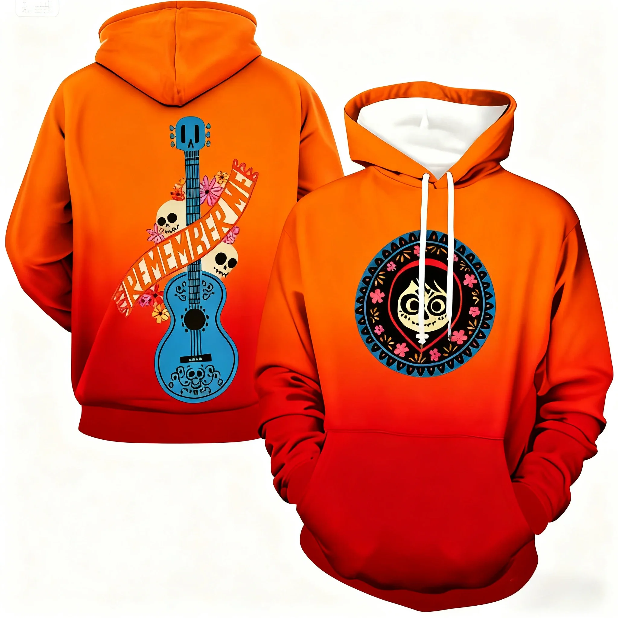 COCO سترة هوديي هدية عيد الهالوين السعيدة ألياف البوليستر أعلى 3D المطبوعة نمط الجمجمة الرجال الملابس هوديي بابي