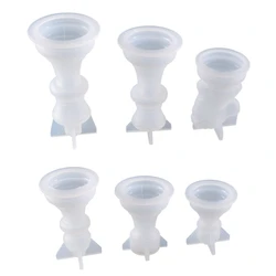6 Pcs 3D Chess Epoxy Resin Mold Home Decorations Resin Casting Mold DIY Handmade Chess Pieces Mold UV Crystal Epoxy Mold