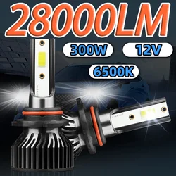 TEENRAM 6500K 2PCS 9005 9006 H11 H13 H4 H7 LED Headlamps 28000LM Aviation Aluminum 300W COB Chips H1 9004 9007Long Life Version