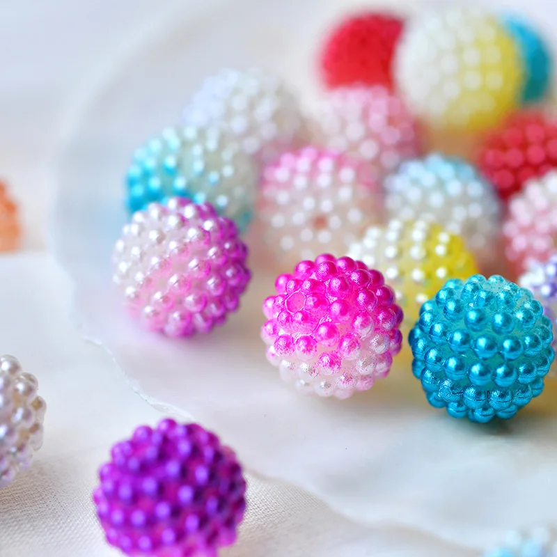 20pcs 12mm Round Bubbles Shape Colorful ABS Plastic Loose Beads Lot For Jewelry Making DIY Findings