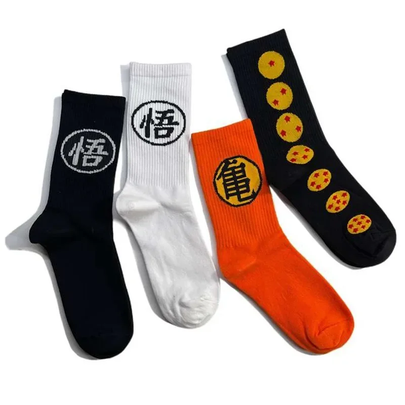 Dragon Ball Goku Kakarotto Anime Socks Cartoon Men Boy Casual Hip Hop Street Skateboard Happy Socks Breathable Cotton Long Socks