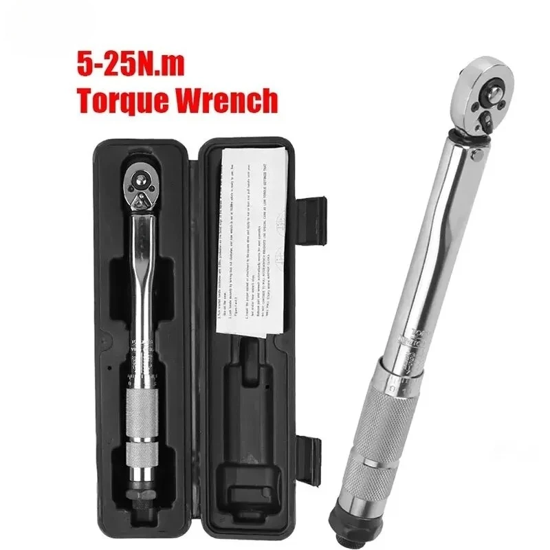

Динамометрический ключ для обслуживания автомобилей и мотоциклов, 5-25 Нм, 1/4 дюйма, с предустановленным крутящим моментом
