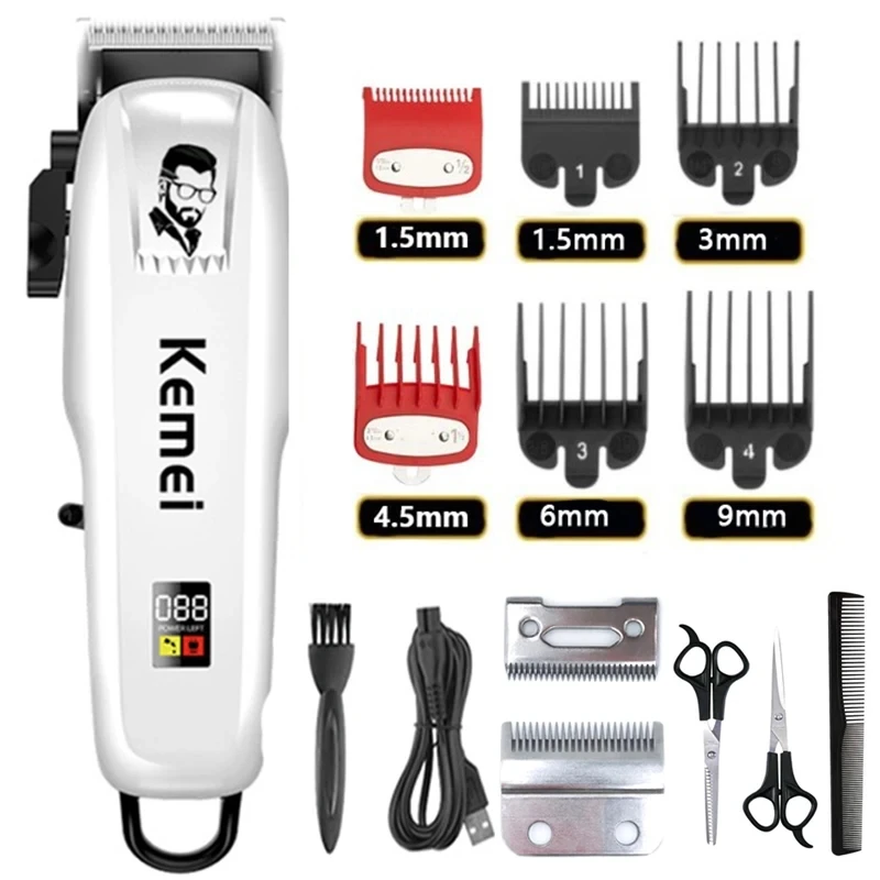 Kemei Electric Hair Clipper Hair Cut Wireless Trimmer men Professional Clipper Machine Rechargeable Hair Cut Barber KM-PG809A