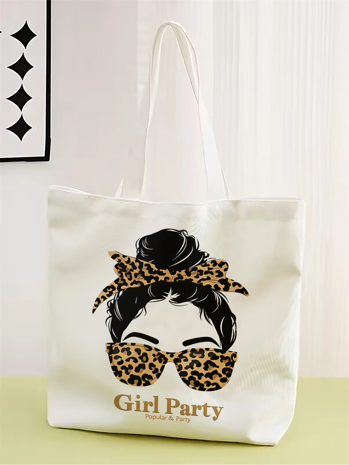 

1шт, модная сумка, многоразовая модная сумка, многофункциональная сумка, холщовая сумка для покупок с принтом