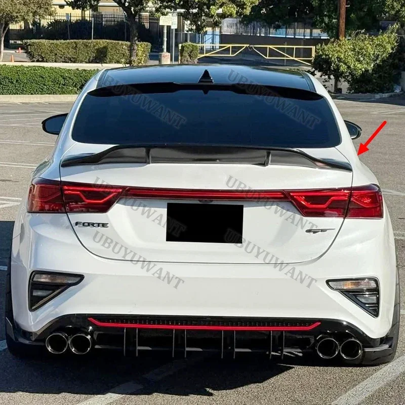 For Kia K3 Cerato Forte Sport GT Carbon Fiber Rear Trunk Lid Car Spoiler Ducktail Lip Wings 2019-2021