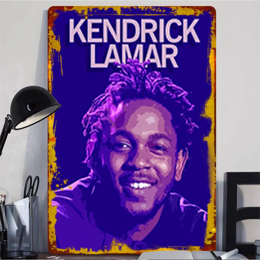 Kendrick Lamar Custom Metal Wall Art Music Rapper Portrait Decor for Home Office Living Room Gift for Fans