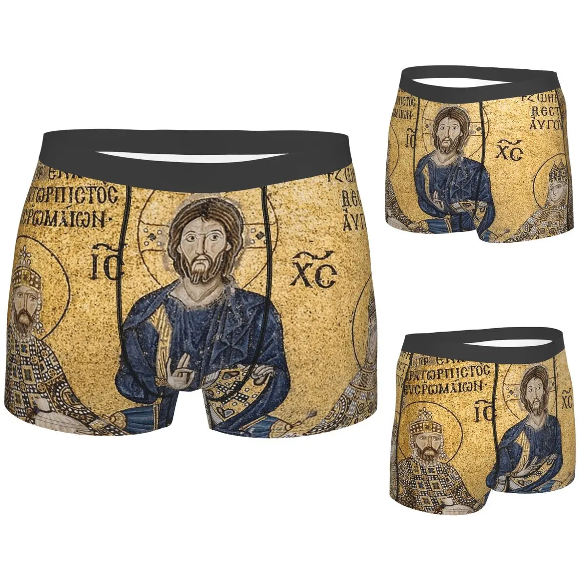 

Boxer Underpants Shorts Jesus Christ Pantocrato Mosaic In Hagia Sophia, Istanbul Panties Men's Ventilate Underwear for Homme Man