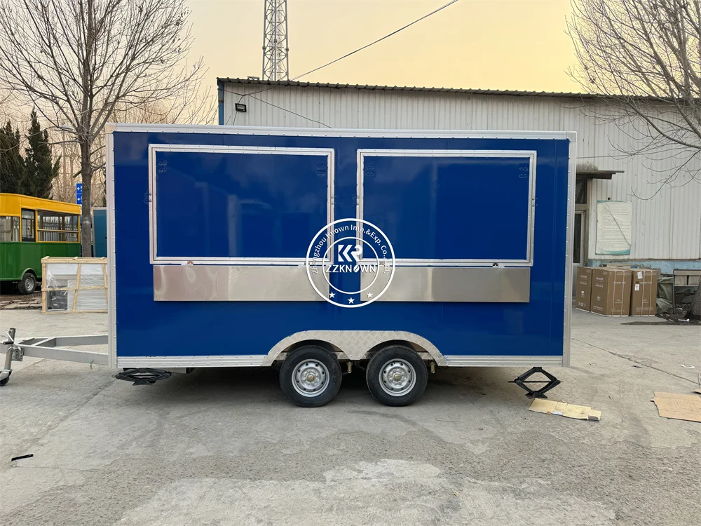 Customized Street Mobile Cart  Fast Food Machine Food  Cart Vending Hamburger  Trailer  Cooking Food Trailer